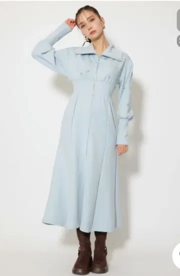 플라워 모티브 맨투맨 원피스