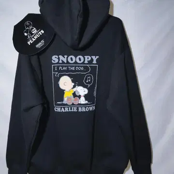 새상품 후드티 XL 스누피 찰리 브라운 시계 부품 피넛 속기모
