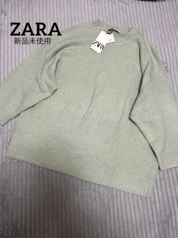 미사용 새상품 ZARA 니트 스웨터 오버 사이즈 라이트 그린