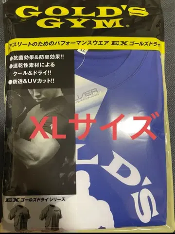 [ 새상품 ] 골드짐 드라이T셔츠 실루엣 조 블루 XL