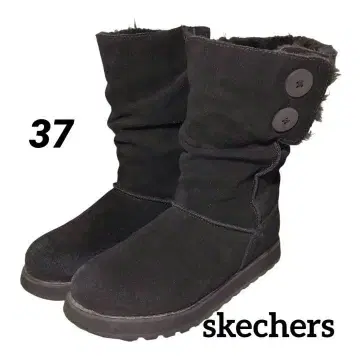 SKECHERS 블랙 어그 부츠 37