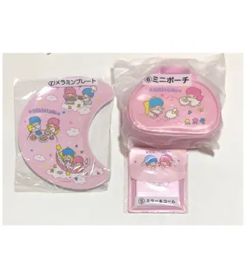 산리오 복권 키키라라 멜라민 플레이트 미니 파우치 거울&빗