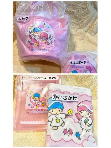 키키라라 복권 백 파우치 파일 케이스 무릎 담요 4점 set