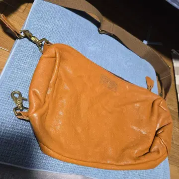 오렌지 가죽 숄더백 소형