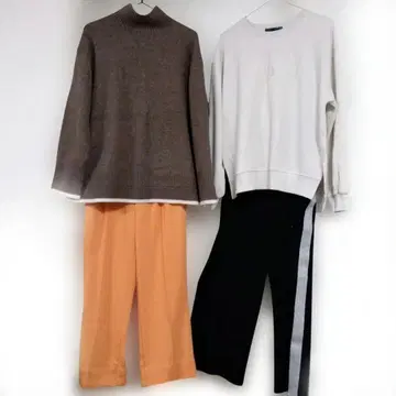 [코디 세트] jouetie 외 브라운 스웨터, 와이드 팬츠 외 총 4점