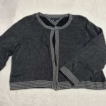 [ 새상품급 ] 타미힐피거 라메 믹스 가디건 블랙 M 사이즈