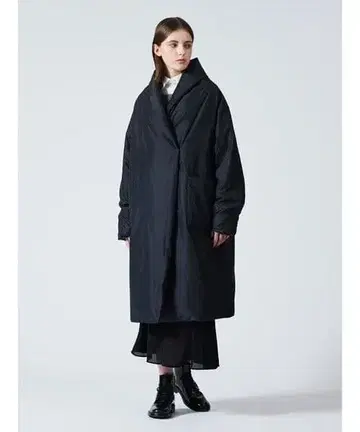 드레이프 롱 다운 코트