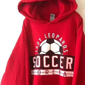 축구 레이디 레오파즈 맨투맨 후드티 레드 빨간색 구제 의류