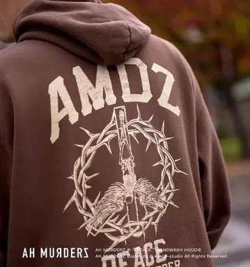 AH MURDERZ 'PEACE' SANDWASH HOODIE