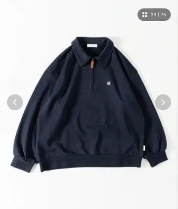 네이비 하프 지퍼 트레이닝복 M 자수