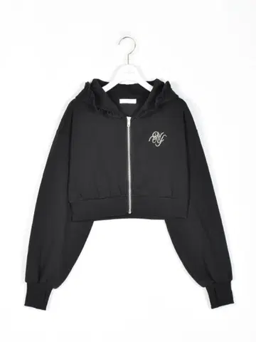 evelyn 프릴 후드티 블랙