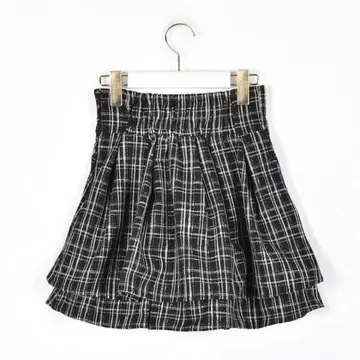 evelyn 트위드 더블 플레어 스커트 블랙