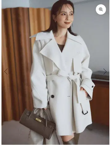 anuan 아뉴앙스 리버 울 미들 트렌치코트 ECRU