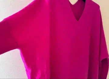 리에스 캐시미어 혼방 전후 V 돌먼 슬리브 니트