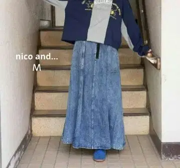 niko and - /니코앤드 벨트 모듬 플레어 스커트 데님 M