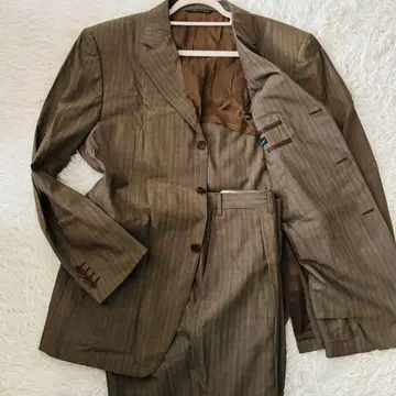 새상품급 카날리 셋업 수트 52 스트라이프 패턴 그레이지