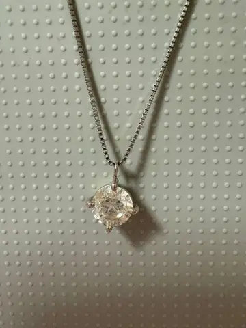 크리스탈 펜던트 실버 체인 목걸이