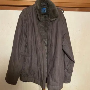 브라운 퍼 라이닝 점퍼 L