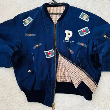 핑크하우스 곰돌이 블루종 네이비 팬시 레트로 구제 의류 레어