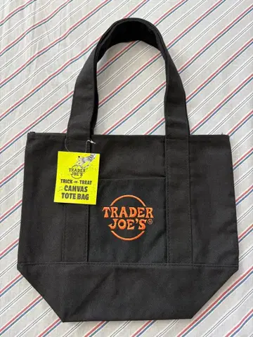 트레이더 조스 할로윈 미니 토트백 블랙 오렌지 새상품