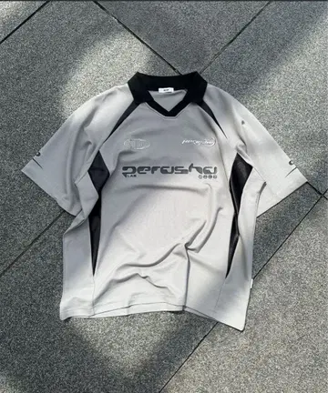 페르슈 Perushu 그레이 반팔 카라 피케 셔츠