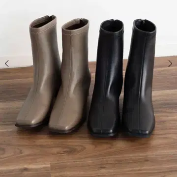 [ 미사용 새상품 ] Ample 스퀘어토 가죽 미들 부츠 13호