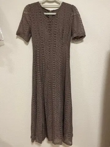 레이스 반팔 롱 원피스