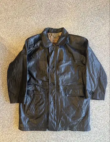 블랙 가죽 코트 카 코트