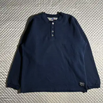 90s USA제 L RASSELL 헨리넥 맨투맨 네이비