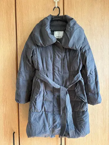 PLST 그레이 롱 다운 자켓