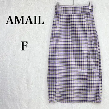 (새상품급) [아마일] 체크 무늬 허리밴딩 택 포함 타이트 스커트 F