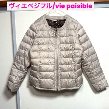 비에페지풀 노카라 라이트 다운 자켓 베이지