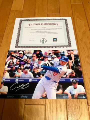 오타니 쇼헤이 다저스 친필 사인 인증서 포함 로스앤젤레스 MVP