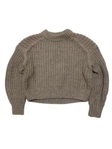 새상품급 H&M 베이지 리브 크루넥 스웨터 짧은 기장 y2k