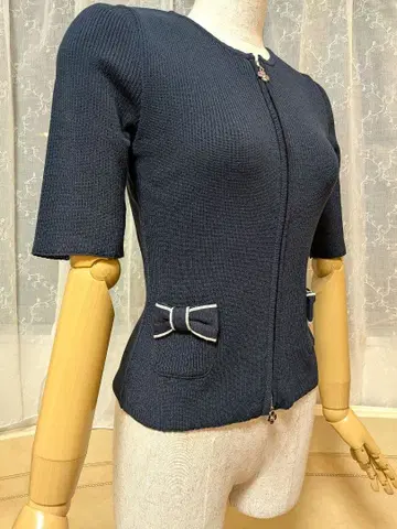 엠즈 그레이시 더블 집업 가디건 38 네이비
