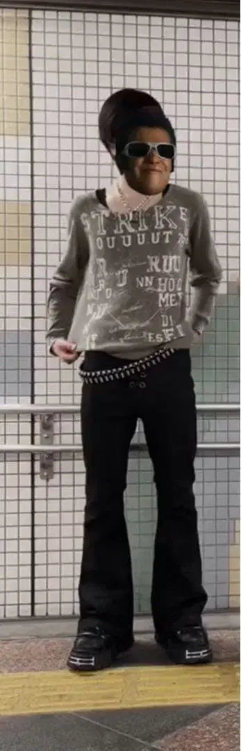 mijiko 코팅 플레어 데님 opium