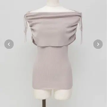 개더 리본 오프숄더 니트 RANDA