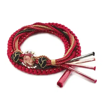 [ 허리띠 ] 빨간색 골드 블랙 꽃무늬