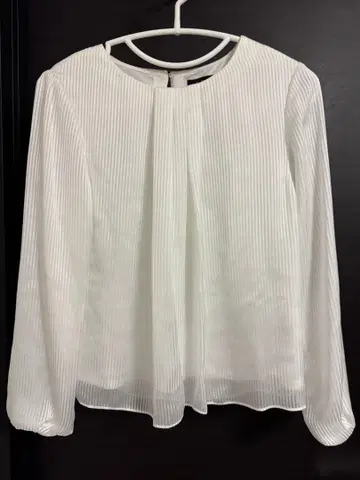 Reflect 긴팔 시어 쉐도우 스트라이프 블라우스 M 아이보리