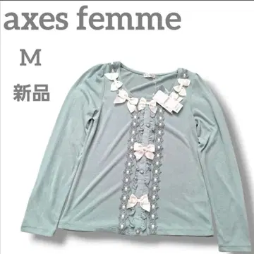새상품 axes femme 여성용 리본 티셔츠 리본 긴팔 M