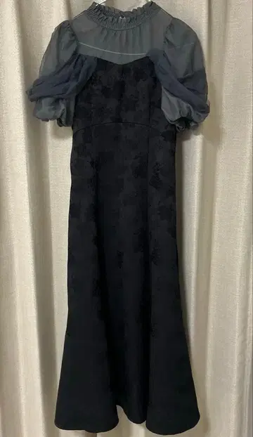 dazzlin 시어 베일 자카드 원피스 M 블랙