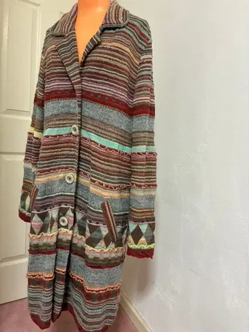 멀티 컬러 스트라이프 가디건