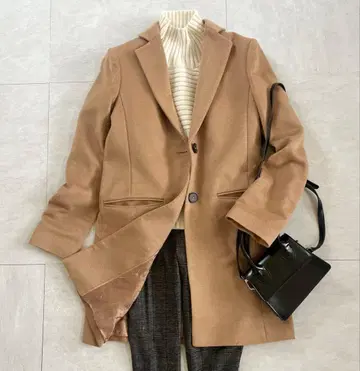 고급 새상품급 브룩스브라더스 카멜 100% 체스터 코트 사이즈 2