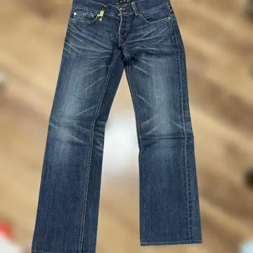 DRESS CAMP 다크 블루 스트레이트 청바지