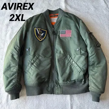 AVIREX 아비렉스 MA-1 와펜 카키 2XL 빈티지