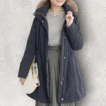 네이비 롱 다운 자켓