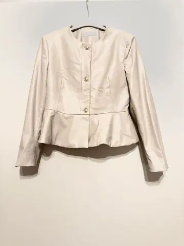 ZARA 노칼라 베이지 가죽풍 자켓