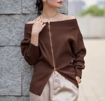 ur's 유어스 더블 지퍼 니트 풀오버