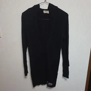 블랙 니트 원피스 긴팔 캐시미어 혼방