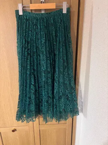 애드니시스 그린 레이스 플리츠 스커트 F 사이즈